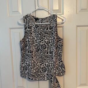 Talbots Black and White Patterned Tank Top